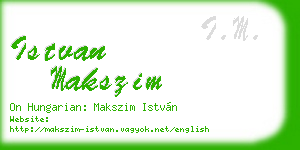 istvan makszim business card